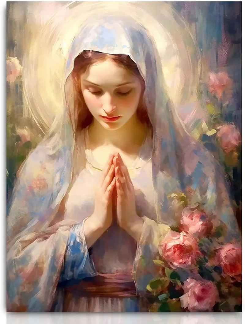 Image Mary image beautiful - Amazon.com: Mother Mary Picture Christian God Blessed Mother Print ...