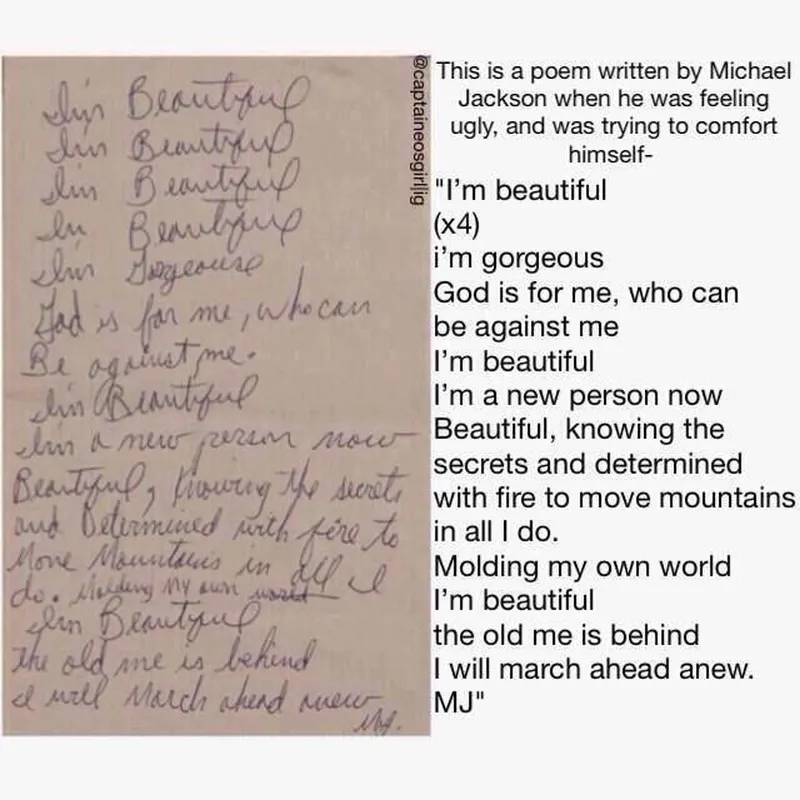 Image Michael Jackson image beautiful image beautiful image beautiful image beautiful - I'm Beautiful” – A Self Motivation Note by Michael Jackson | The ...