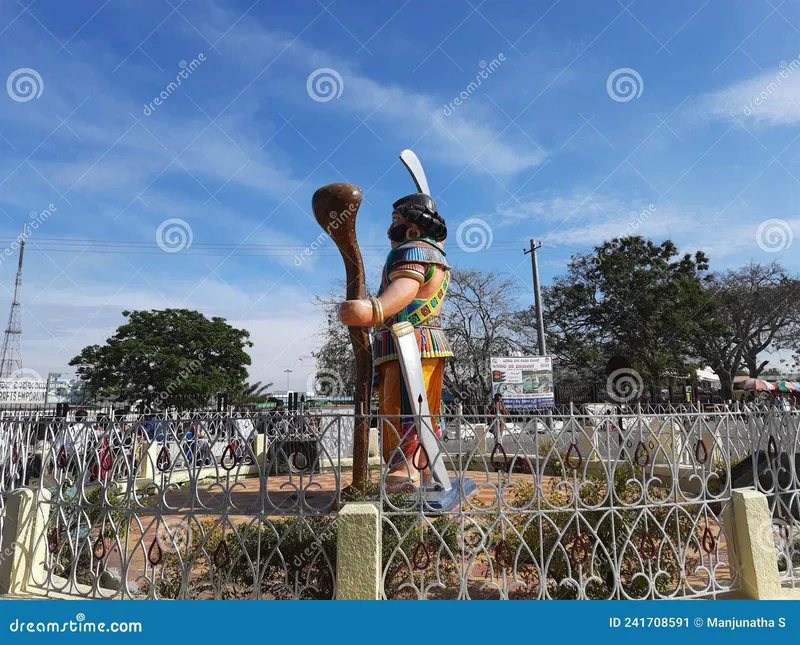 Image Mysore - Chamundi Hill image beautiful - Closeup of Beautiful Statue of Mahishasura Entrance of the ...