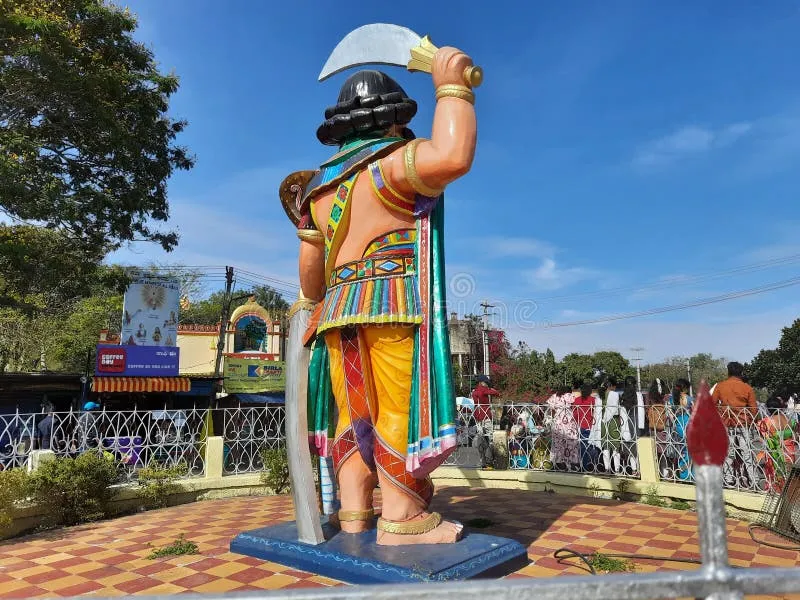 Image Mysore - Chamundi Hill image beautiful image beautiful - Closeup of Beautiful Statue of Mahishasura Entrance of the ...