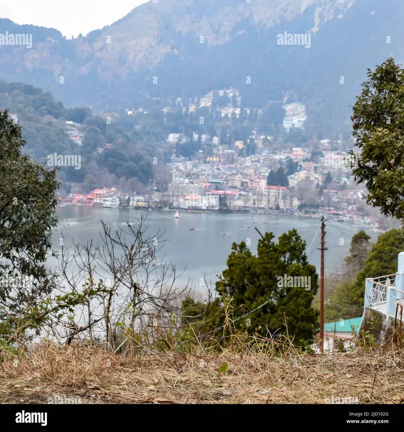 Image Nainital - Naini Lake image beautiful image beautiful - Full view of Naini Lake during evening time near Mall Road in ...