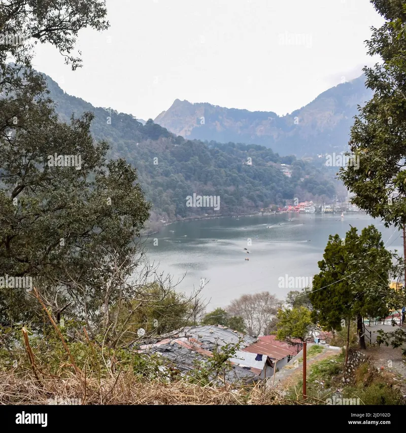 Image Nainital - Naini Lake image beautiful image beautiful - Full view of Naini Lake during evening time near Mall Road in ...