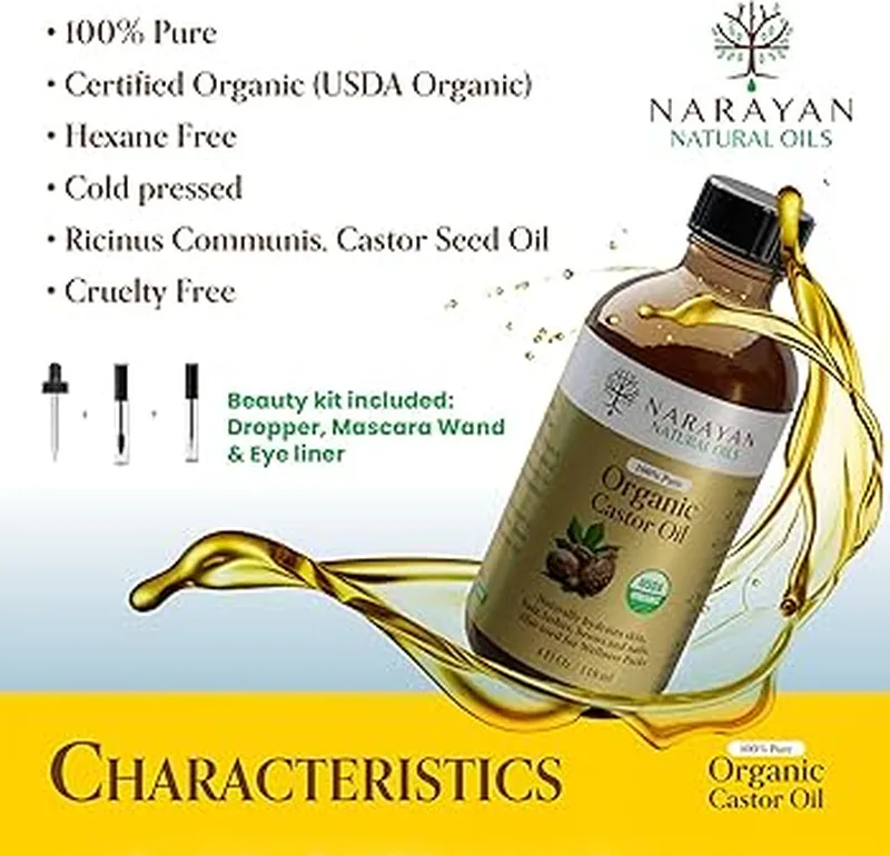 Image Narain image beautiful image beautiful image beautiful image beautiful - Amazon.com: Narayan Organic Castor Oil (4 Fl Oz GLASS BOTTLE) USDA ...