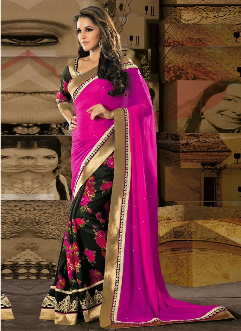 Image Neha Dhupia image beautiful image beautiful image beautiful image beautiful image beautiful image beautiful image beautiful image beautiful - Neha Dhupia Fuchsia And Black Half N Half Saree