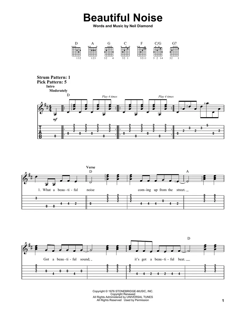 Image Neil Diamond image beautiful image beautiful image beautiful image beautiful image beautiful image beautiful image beautiful image beautiful - Beautiful Noise by Neil Diamond - Easy Guitar Tab - Guitar Instructor