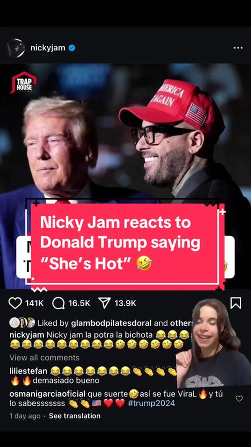 Image Nicky Jam image beautiful - Nicky Jam responds to Donald Trump saying “She's Hot” 🤣 #nickyjam ...