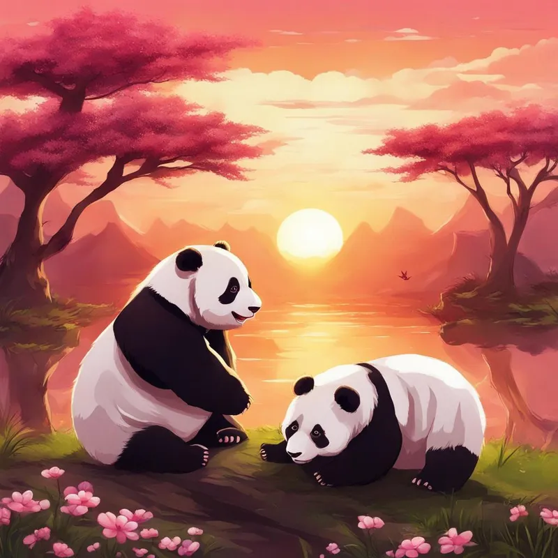 Image Panda image beautiful image beautiful - Beautiful And Pretty Panda Sunset by GaicaPenny640 on DeviantArt