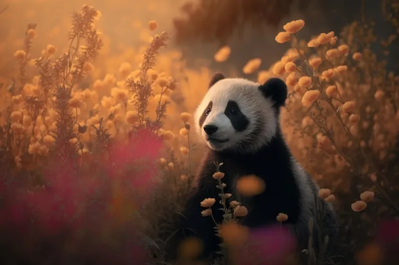 Image Panda image beautiful image beautiful image beautiful image beautiful - Premium Photo | Beautiful panda Cute animal is on the field with ...