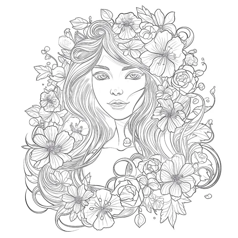 Image Panda image beautiful image beautiful image beautiful image beautiful image beautiful image beautiful image beautiful image beautiful image beautiful image beautiful - Printable Beautiful Girl With Flowers Coloring Page - Mimi Panda