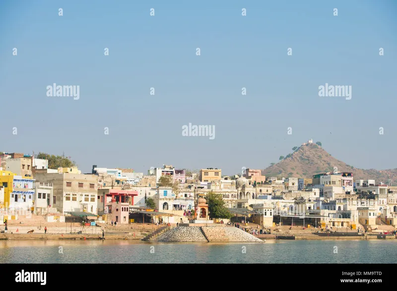 Image Pushkar - Sacred Lake image beautiful - Beautiful Pushkar skyline and sacred lake (Sagar). Rajasthan ...