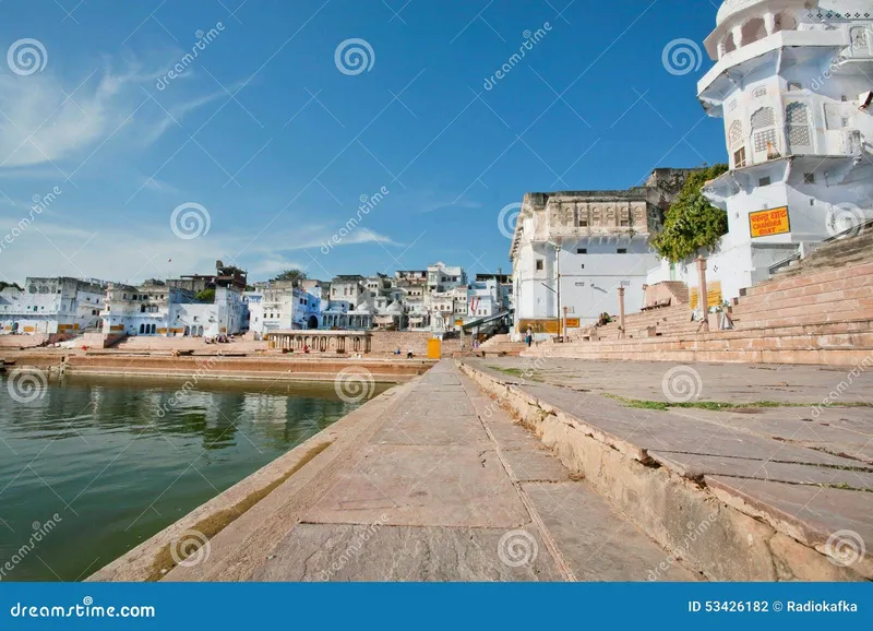 Image Pushkar - Sacred Lake image beautiful - Beautiful Lake View Near Sacred Ghats in India Editorial ...