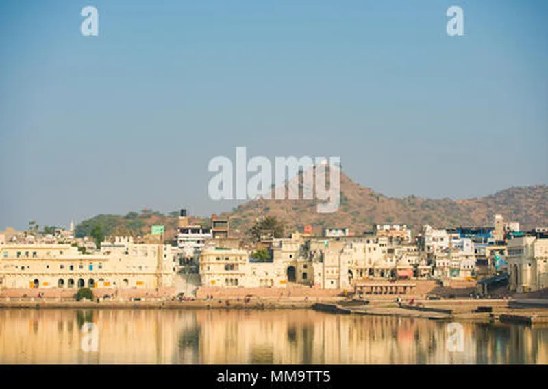 Image Pushkar - Sacred Lake image beautiful - Beautiful Pushkar skyline and sacred lake (Sagar). Rajasthan ...