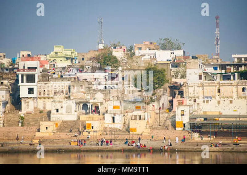 Image Pushkar - Sacred Lake image beautiful image beautiful - Beautiful Pushkar skyline and sacred lake (Sagar). Rajasthan ...