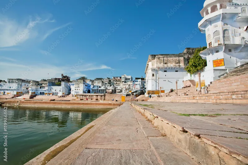 Image Pushkar - Sacred Lake image beautiful image beautiful - Beautiful lake view near sacred Chandra and Varaha Ghats in ...