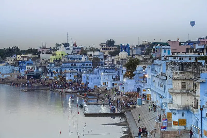 Image Pushkar - Sacred Lake image beautiful image beautiful image beautiful image beautiful image beautiful - India, Rajasthan, Pushkar, Hot Air balloon over Pushkar