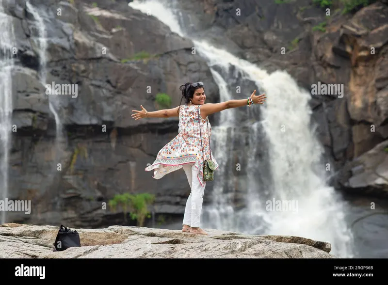 Image Ranchi - Dasam Falls image beautiful image beautiful image beautiful - An Indian female girl woman enjoying natural beauty of waterfall ...