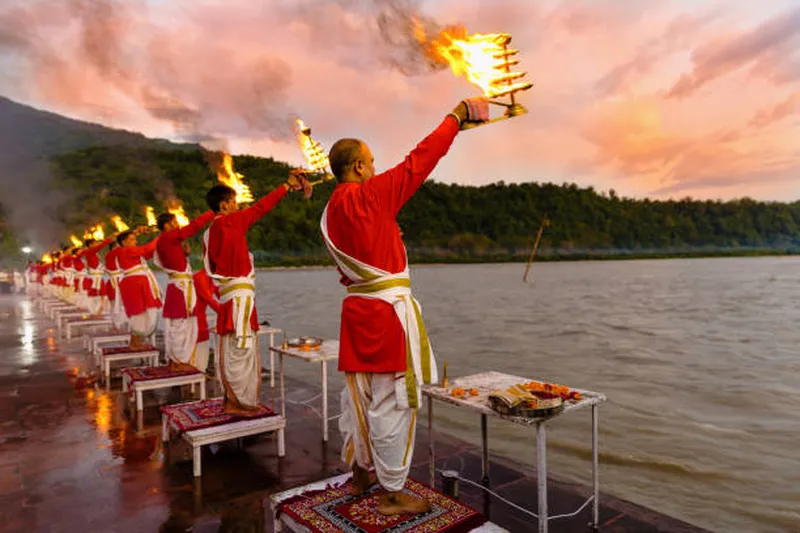 Image Rishikesh - Ganga Aarti image beautiful - Ganga Arthi In The Holy City Of Rishikesh In Uttarakhand India To ...