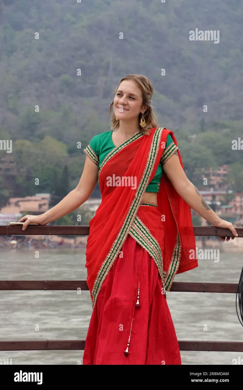 Image Rishikesh - Yoga Capital of the World image beautiful image beautiful image beautiful - Foreign women showing off their beauty in traditional Indian ...