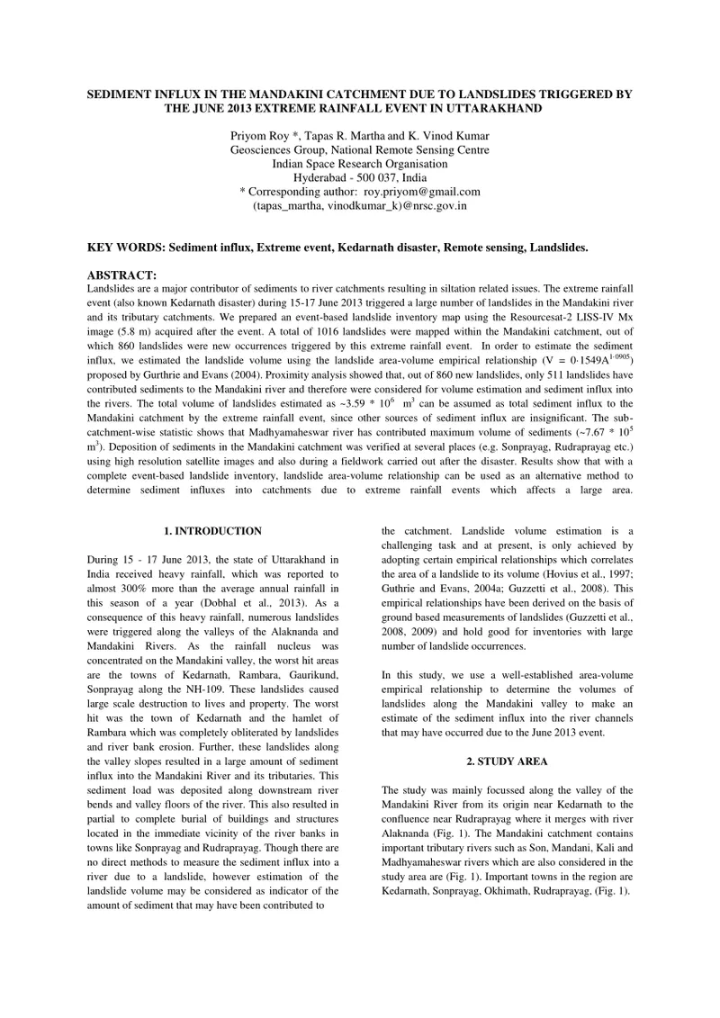 Image Rudra Prayag - Confluence of Rivers image beautiful image beautiful image beautiful image beautiful image beautiful image beautiful image beautiful image beautiful - PDF) Sediment influx in the Mandakini catchment due to landslides ...