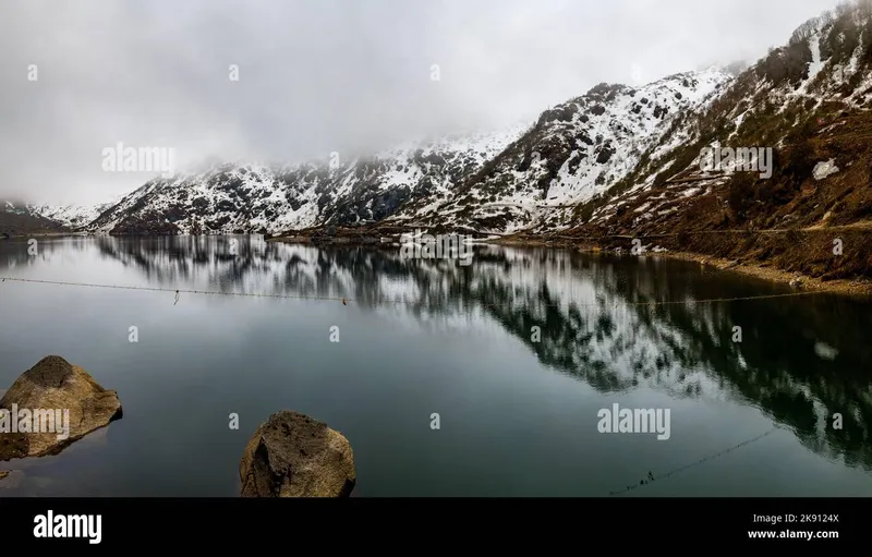 Image Sikkim - Tsomgo Lake image beautiful image beautiful - Beautiful view of mountain range with snow clad at Tsomgo (Changu ...