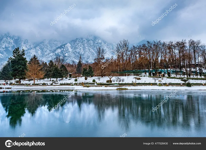 Image Srinagar - City of Gardens image beautiful image beautiful - View Botanical Garden Lake Winter Season Beautiful Mountain Range ...