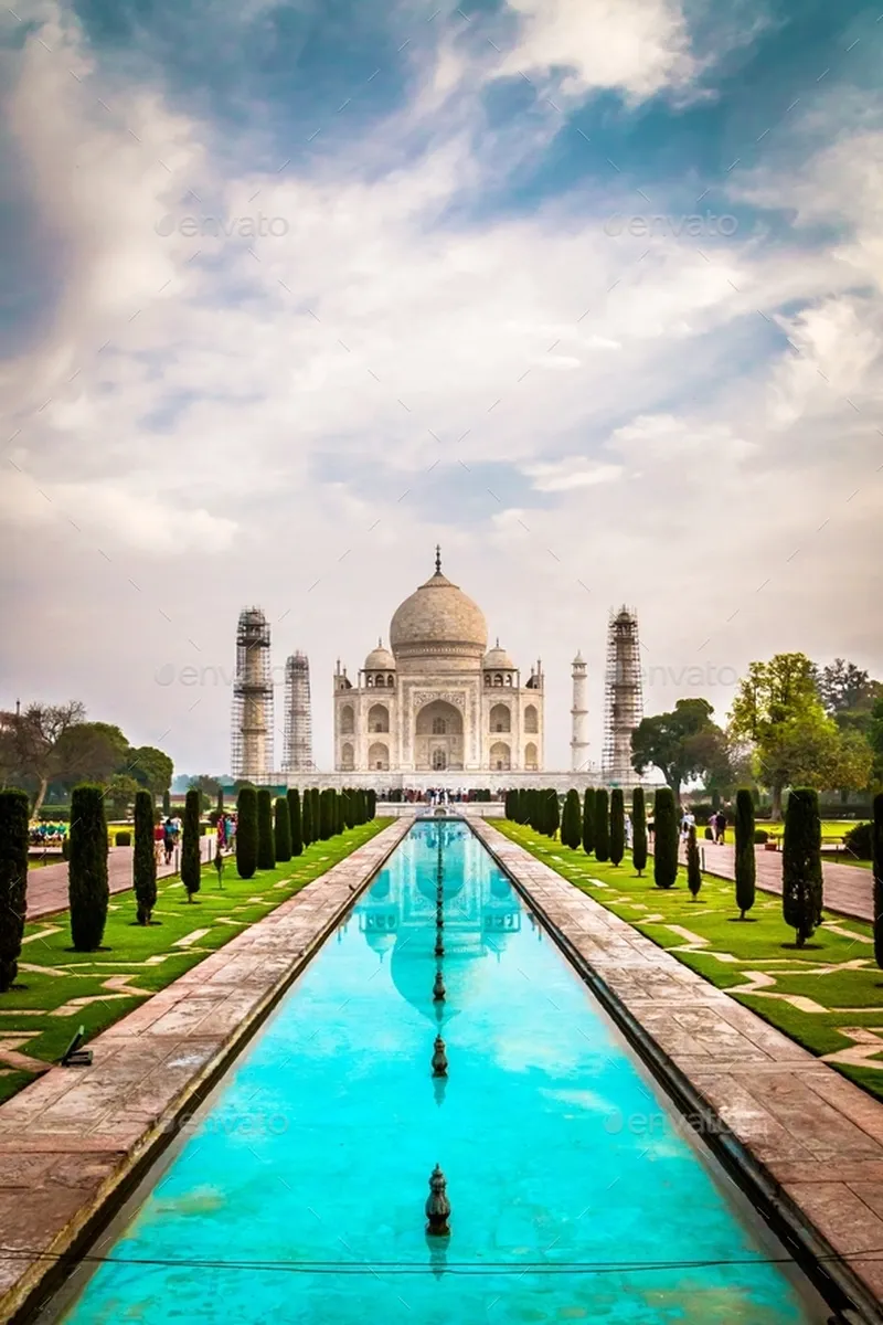 Image Taj Mahal - Agra image beautiful - Beautiful vertical shot of Taj Mahal building in Agra India under ...