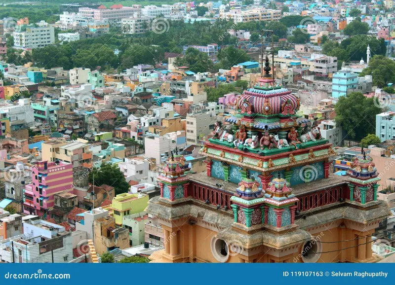 Image Trichy (Tiruchirappalli) - Rock Fort image beautiful - Beautiful View of the Tower Top with City Houses in the ...