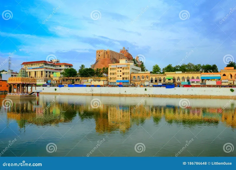 Image Trichy (Tiruchirappalli) - Rock Fort image beautiful image beautiful image beautiful image beautiful - Trichy Tiruchirapalli City with Colorful Houses, Ancient Rock Fort ...