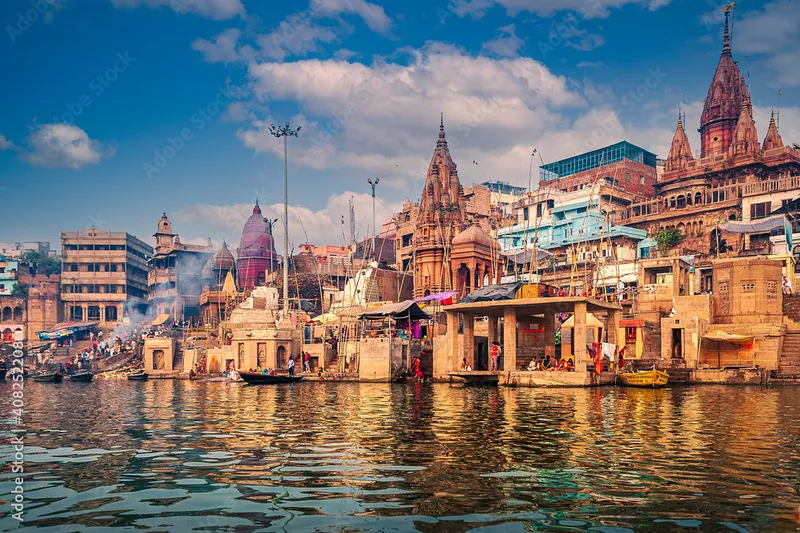 Image Varanasi - Ghats of the Ganges image beautiful image beautiful image beautiful - Beautiful View of Ganga Ghat, Banaras. Stock Photo | Adobe Stock