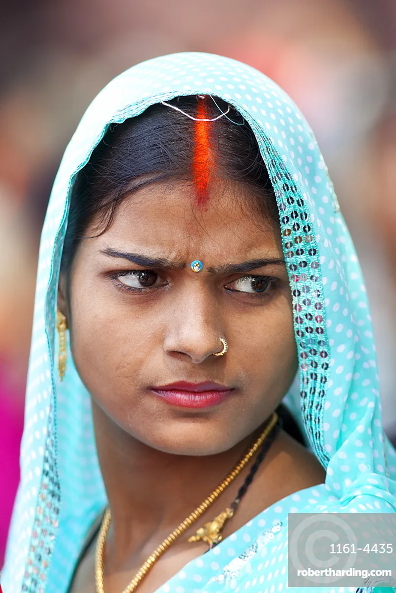 Image Varanasi - The Holy City image beautiful image beautiful image beautiful - Hindu pilgrim with bindi mark | Stock Photo